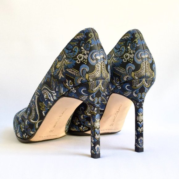 Manolo Blahnik BB 90 Printed Pump NWT Sole Protected - Picture 4 of 11
